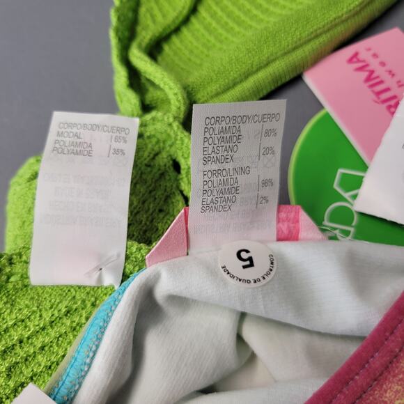 Cia Maritima Beachwear Bikini Womens Small Green Triangle Knit Top New - Picture 12 of 13